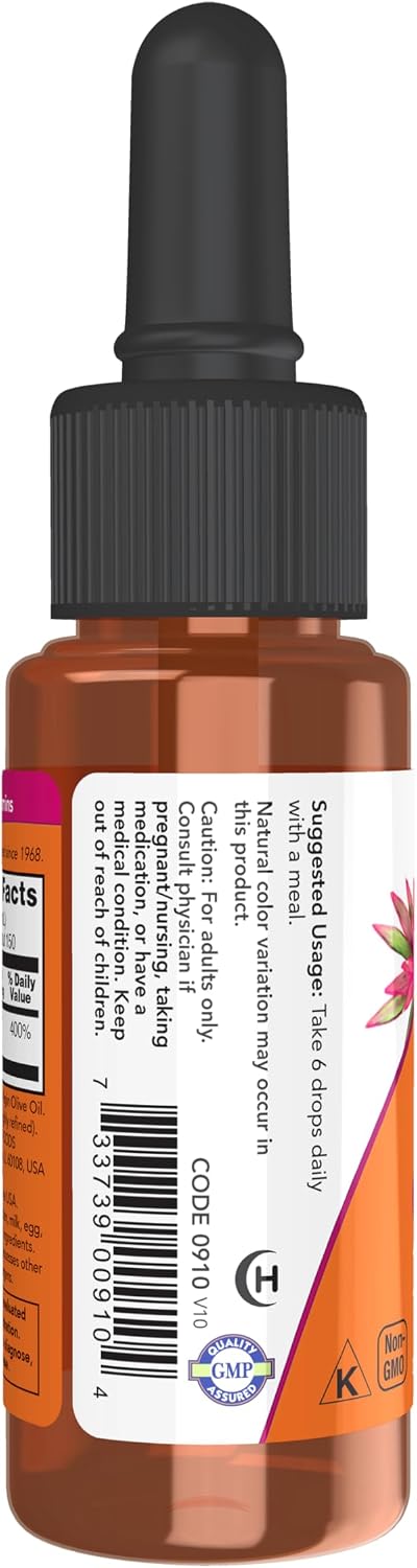 NOW Foods Natural Vitamin E Liquid (D-Alpha Tocopherol), 13,000 IU, 30 mL