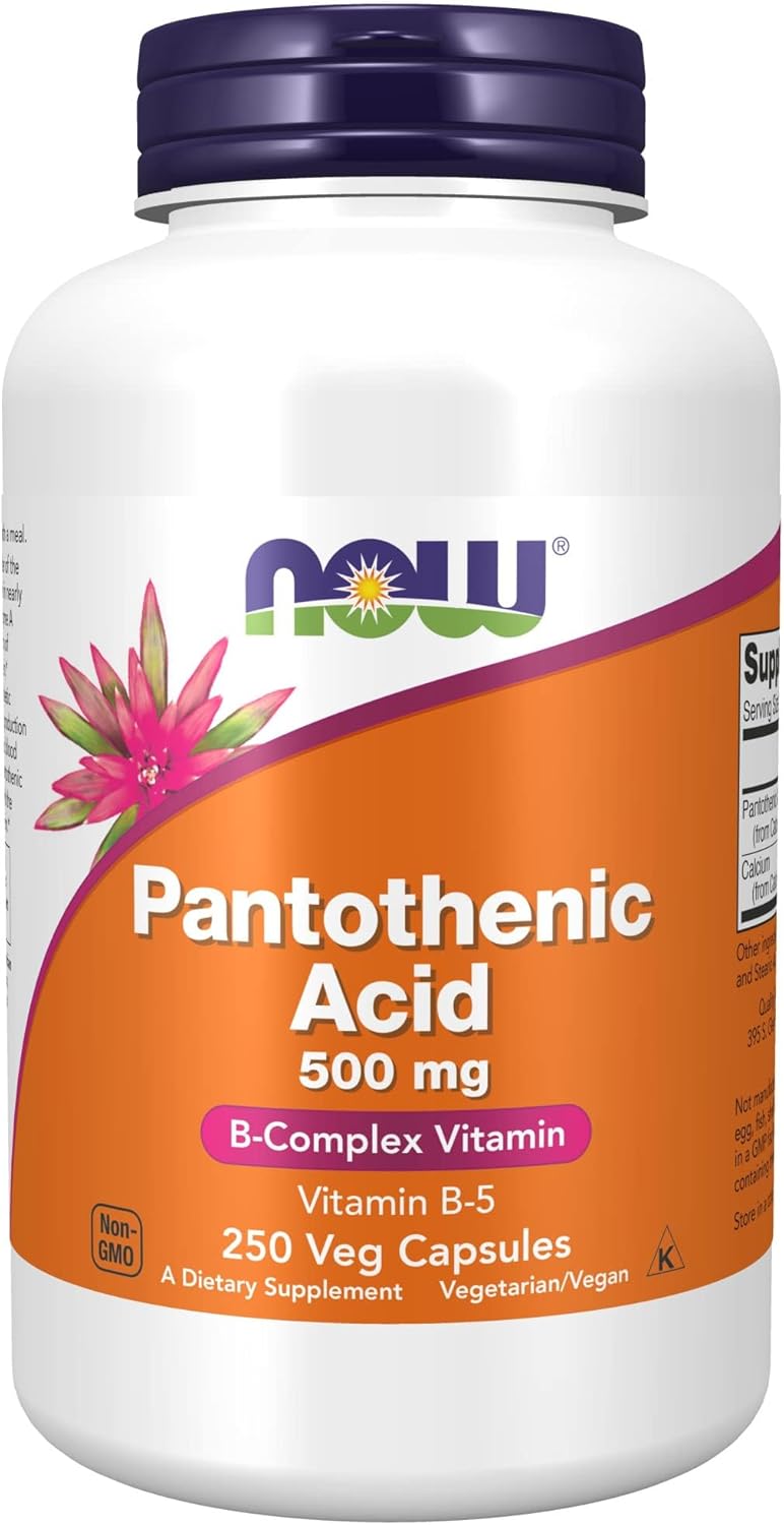 NOW Foods Pantothenic Acid (Vitamin B5) 500 mg, 250 Capsules