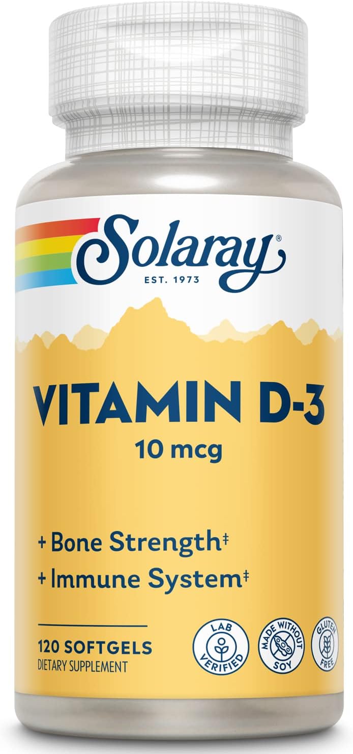 SOLARAY Vitamin D3 400 IU (10 mcg) - 120 Softgels