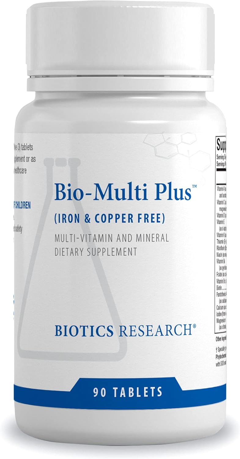 Biotics Research Bio-Multi Plus – Iron & Copper-Free Multivitamin with Chelated Minerals, Emulsified Fat-Soluble Vitamins, SOD, Catalase, 90 Tablets - görsel 1