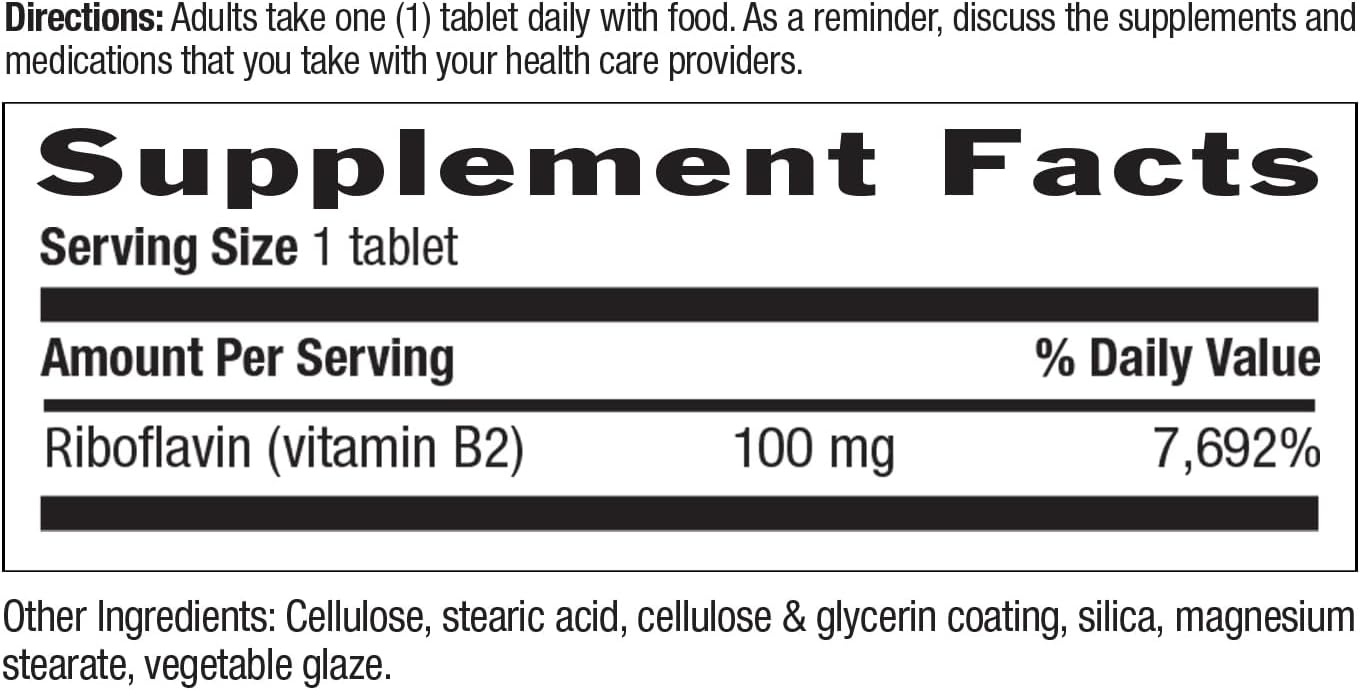 Country Life Vitamin B2 100 mg Riboflavin Supplement