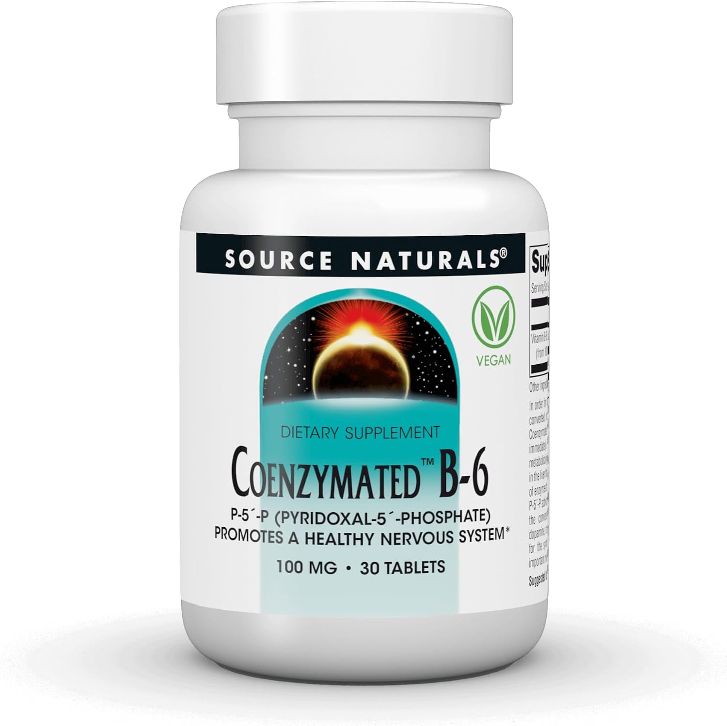 Source Naturals Coenzymated B-6 (P5P) 100 mg, 60 Tablets