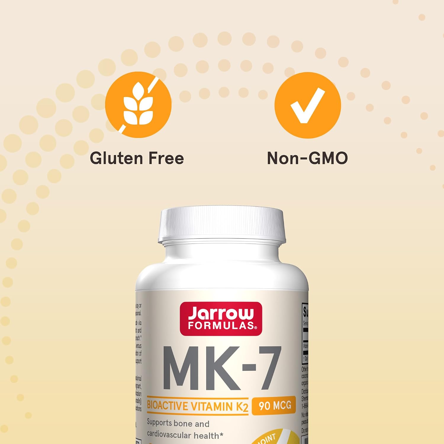 Jarrow Formulas MK-7 90 mcg – Bioactive Vitamin K2 Supplement for Bone & Cardiovascular Health