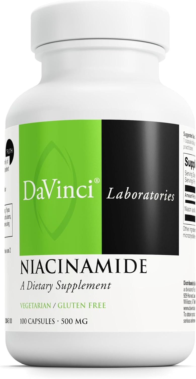 Davinci Labs Niacinamide 500 mg - Vitamin B3 Supplement, 100 Vegetarian Capsules
