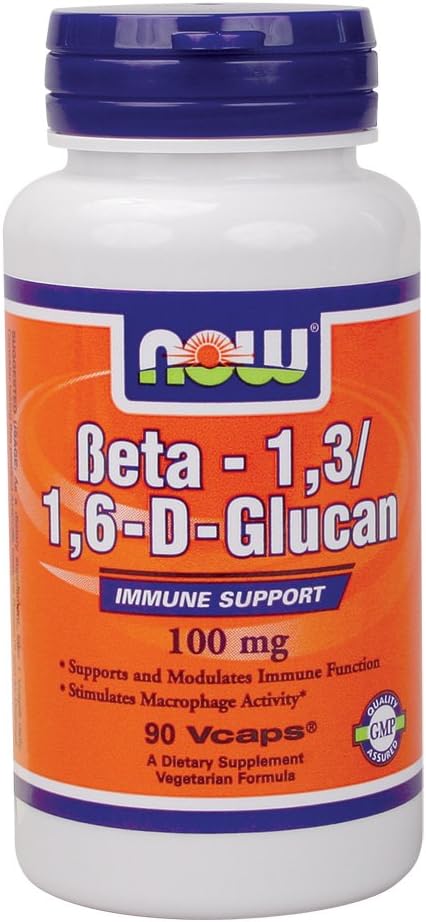 NOW Beta 1,3/1,6-D-Glucan 100 mg, 90 Capsules (2-Pack)