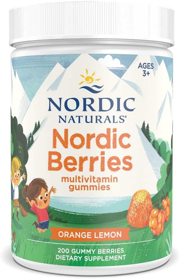 Nordic Naturals Nordic Berries, Cherry Berry – 120 Gummy Berries – Children's Multivitamin for Ages 3+