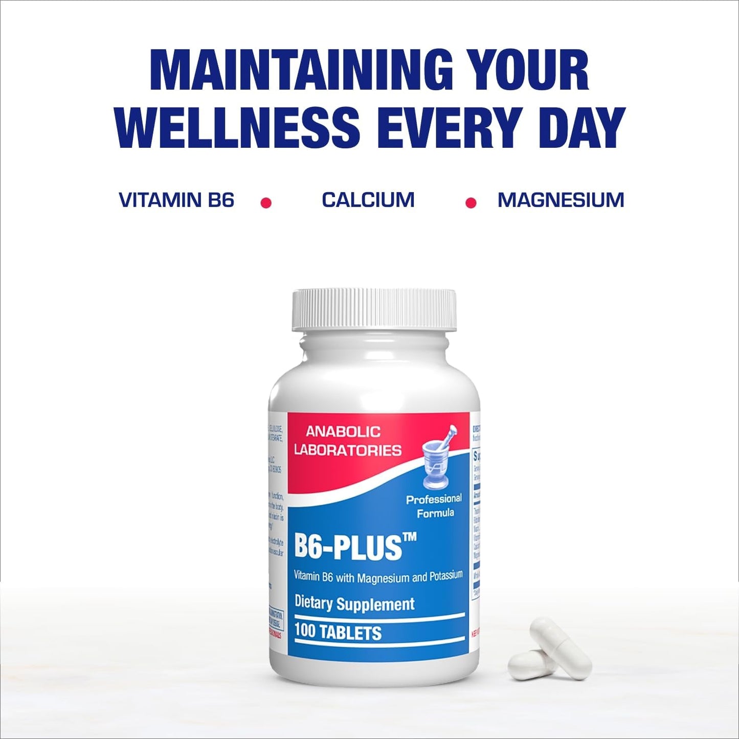 Anabolic Laboratories Calcium Magnesium B6 Supplement – 50 mg Vitamin B6 Complex - görsel 9