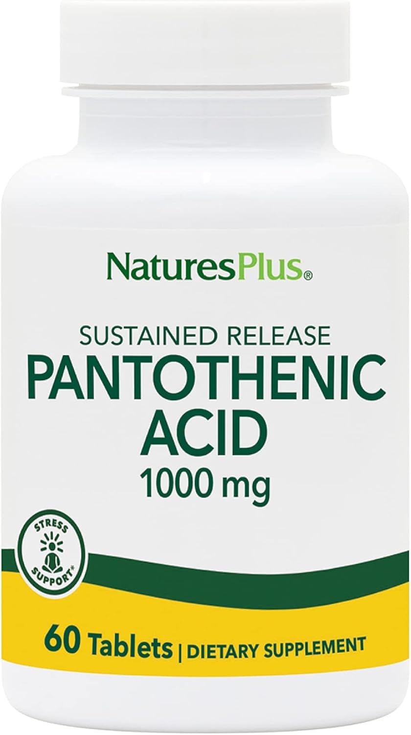 Nature's Plus Pantothenic Acid, Sustained Release – 1000 mg, 60 Tablets