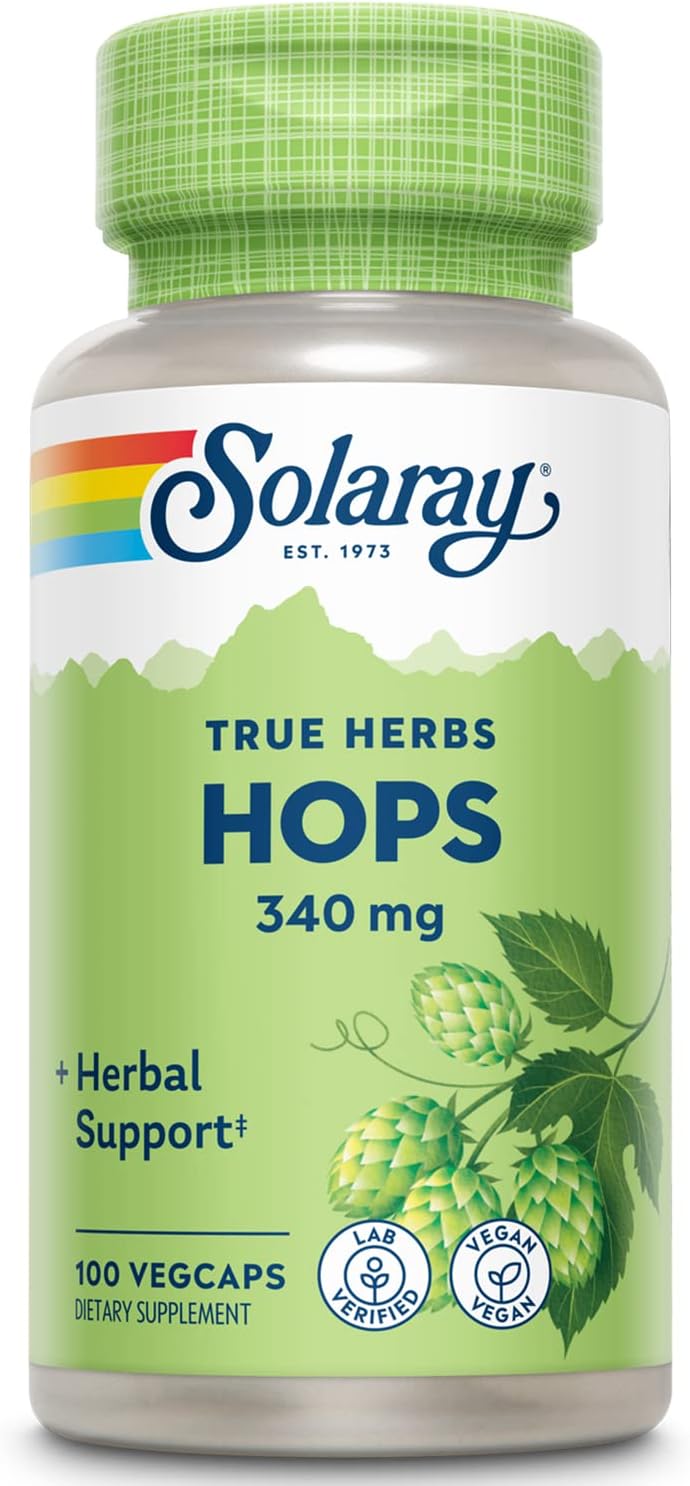 Solaray Hops Cone 340 mg - 100 Veg Capsules