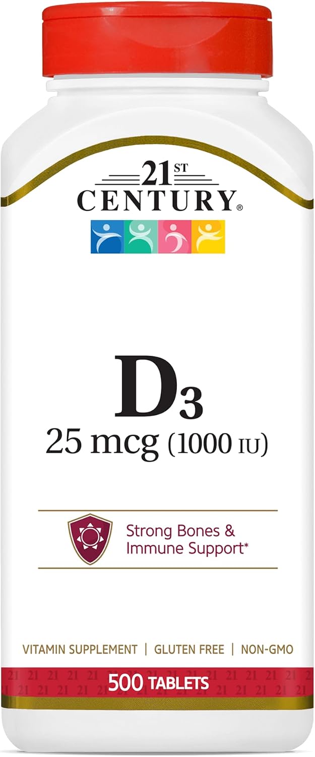 21st Century D3 1000 IU Tablets, 500 Count - görsel 1