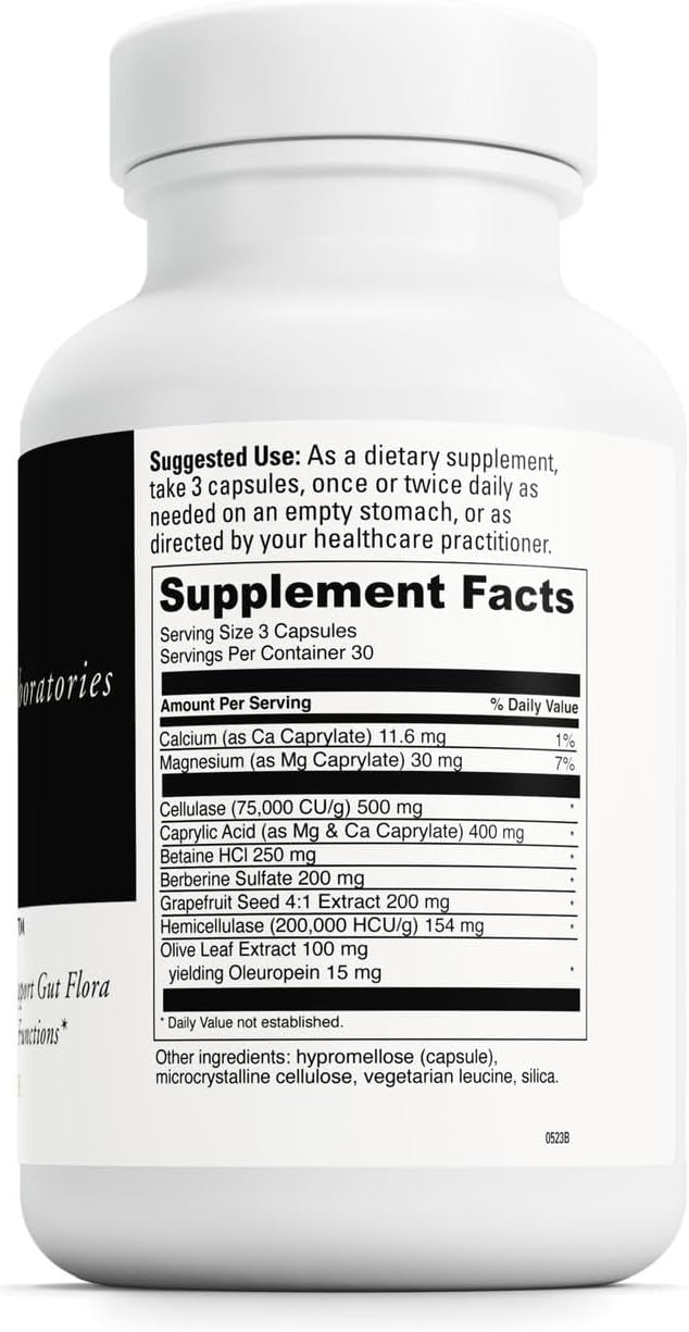 DAVINCI Labs Candid-Away - Digestive Gut Health Support with Digestive Enzymes, Calcium, Magnesium and More - 90 Vegetarian Capsules (30 Servings)
