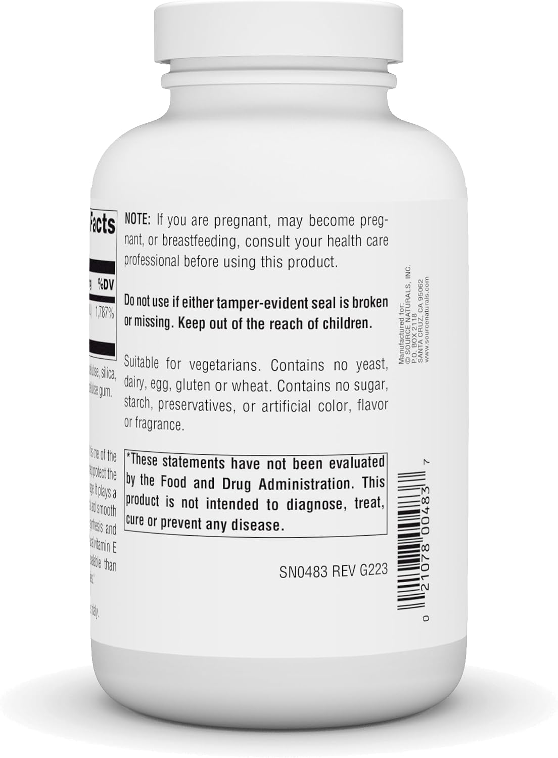 Source Naturals Vitamin E 400 IU – Fat-Soluble Antioxidant – 250 Tablets