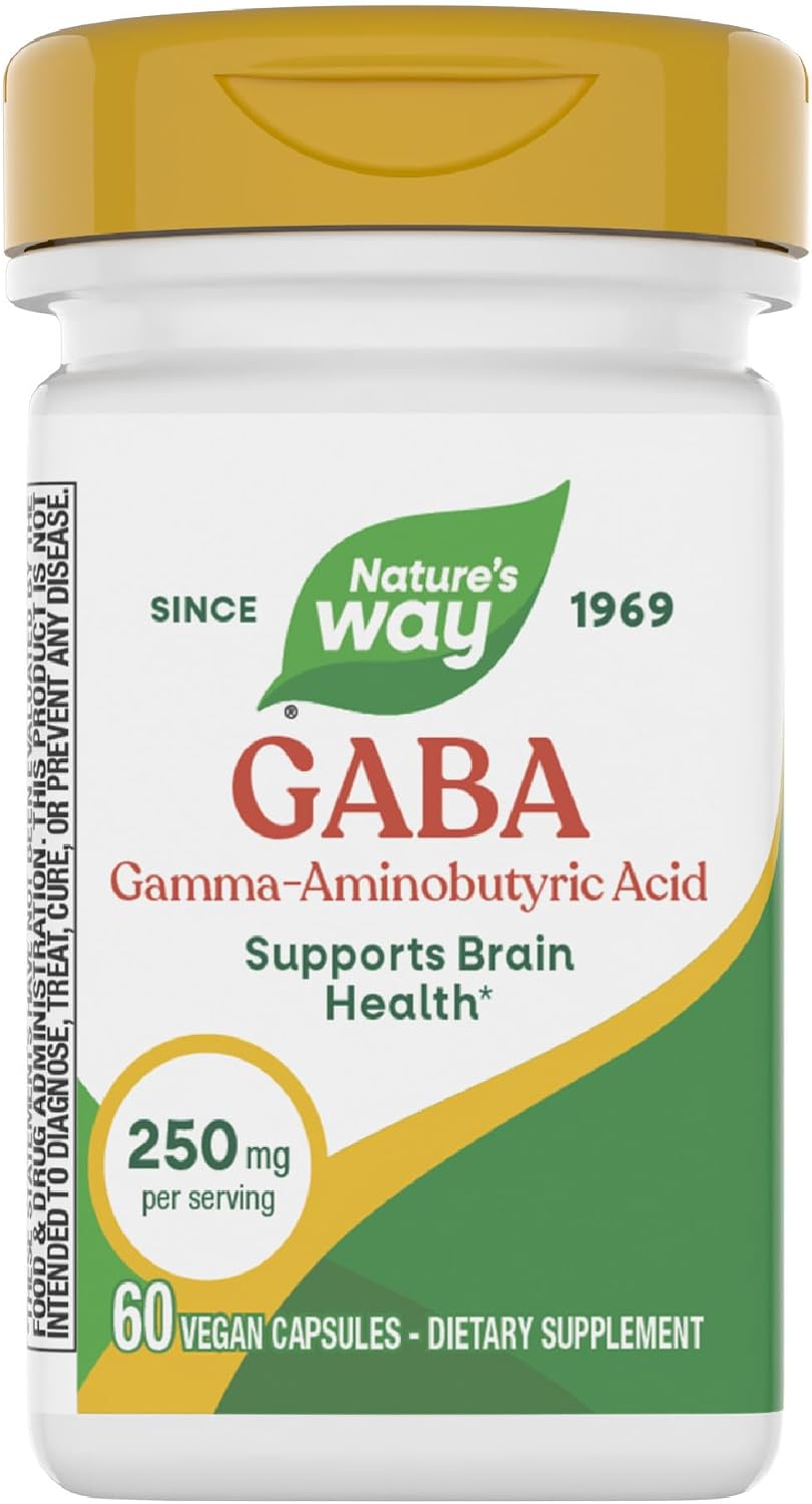 Nature's Way GABA, 250 mg, 60 Vegan Capsules – Supports Brain Health