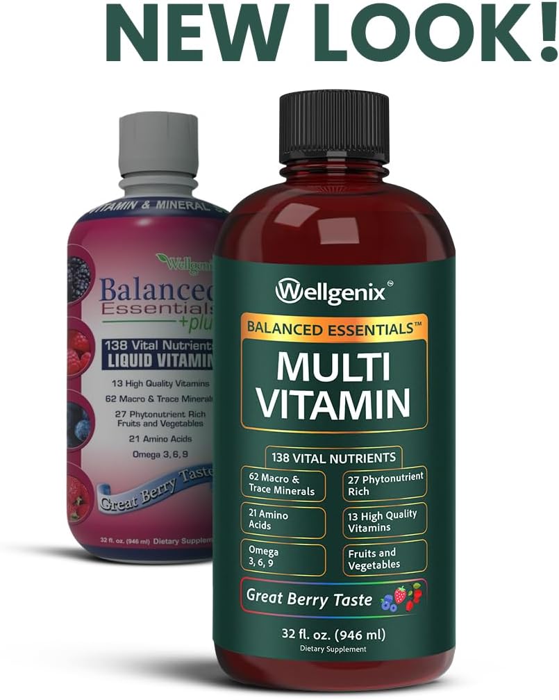 Wellgenix Balanced Essentials Liquid Multivitamin & Minerals – 946 mL (138 Nutrients per Serving)