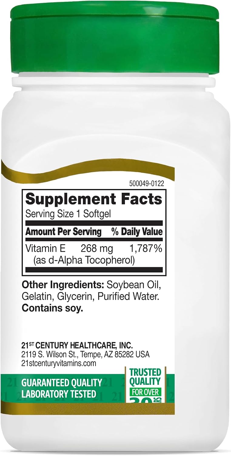 21st Century Vitamin E 400 IU Softgels, 110 ct - görsel 3