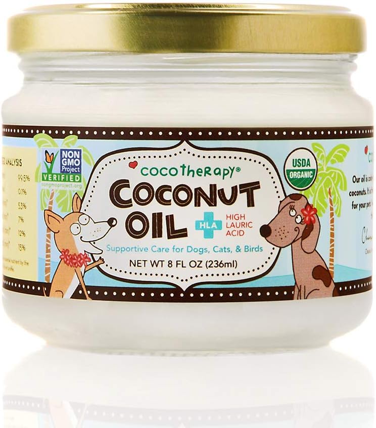 CocoTherapy Organic Virgin Coconut Oil, 227 g – Dog Supplement for Skin, Coat, Digestion & Immunity