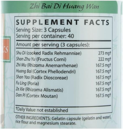 Blue Poppy - Zhi Bai Di Huang Wan 120 capsules