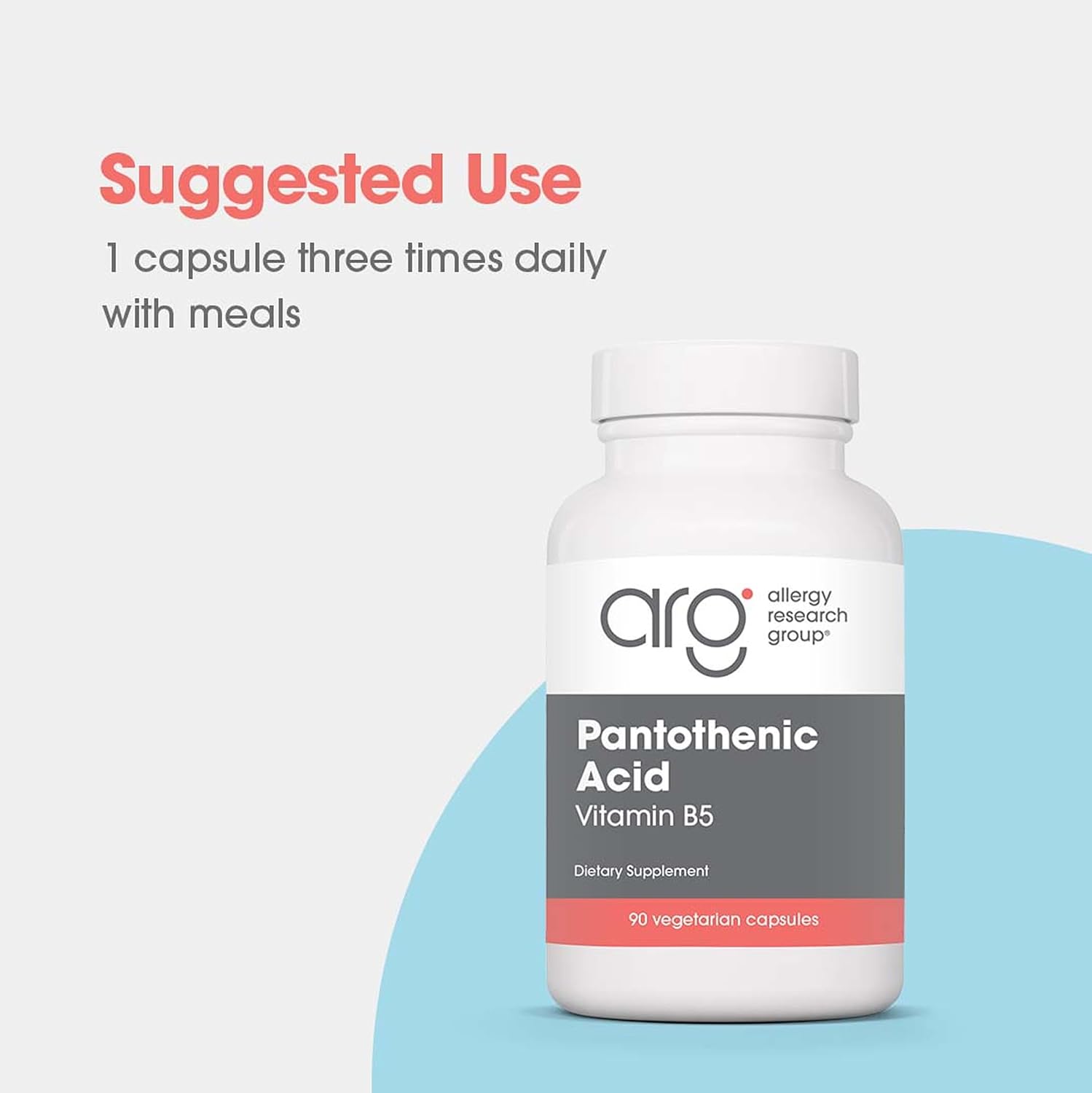 ARG Pantothenic Acid - 500 mg Vitamin B5 - Hypoallergenic - Vegetarian Capsules - görsel 4