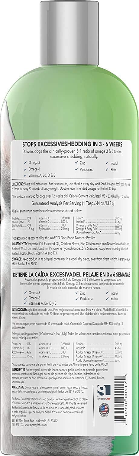 Shed-X Liquid Dog Supplement, 946 mL - Essential Fatty Acids for Skin and Coat