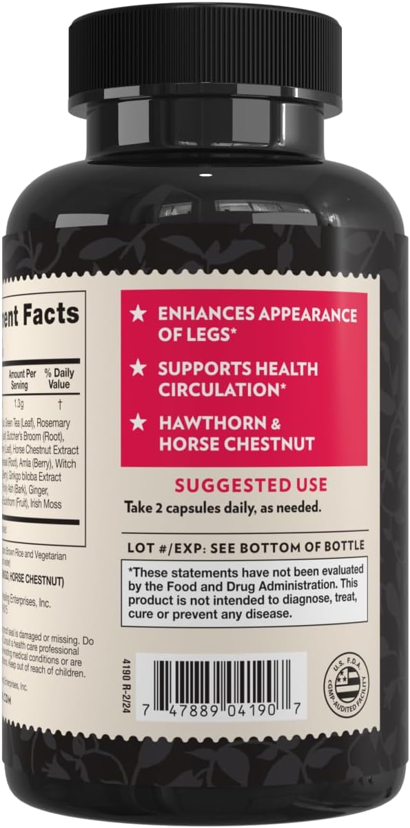 Crystal Star Vari-Vein (60 Capsules) – Herbal Circulation Support for Vein Health – Non-GMO