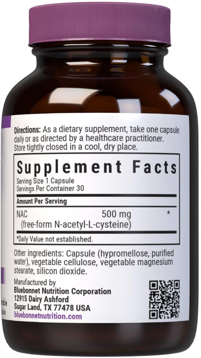 Bluebonnet NAC 500 mg Capsules, 30 Count - görsel 2
