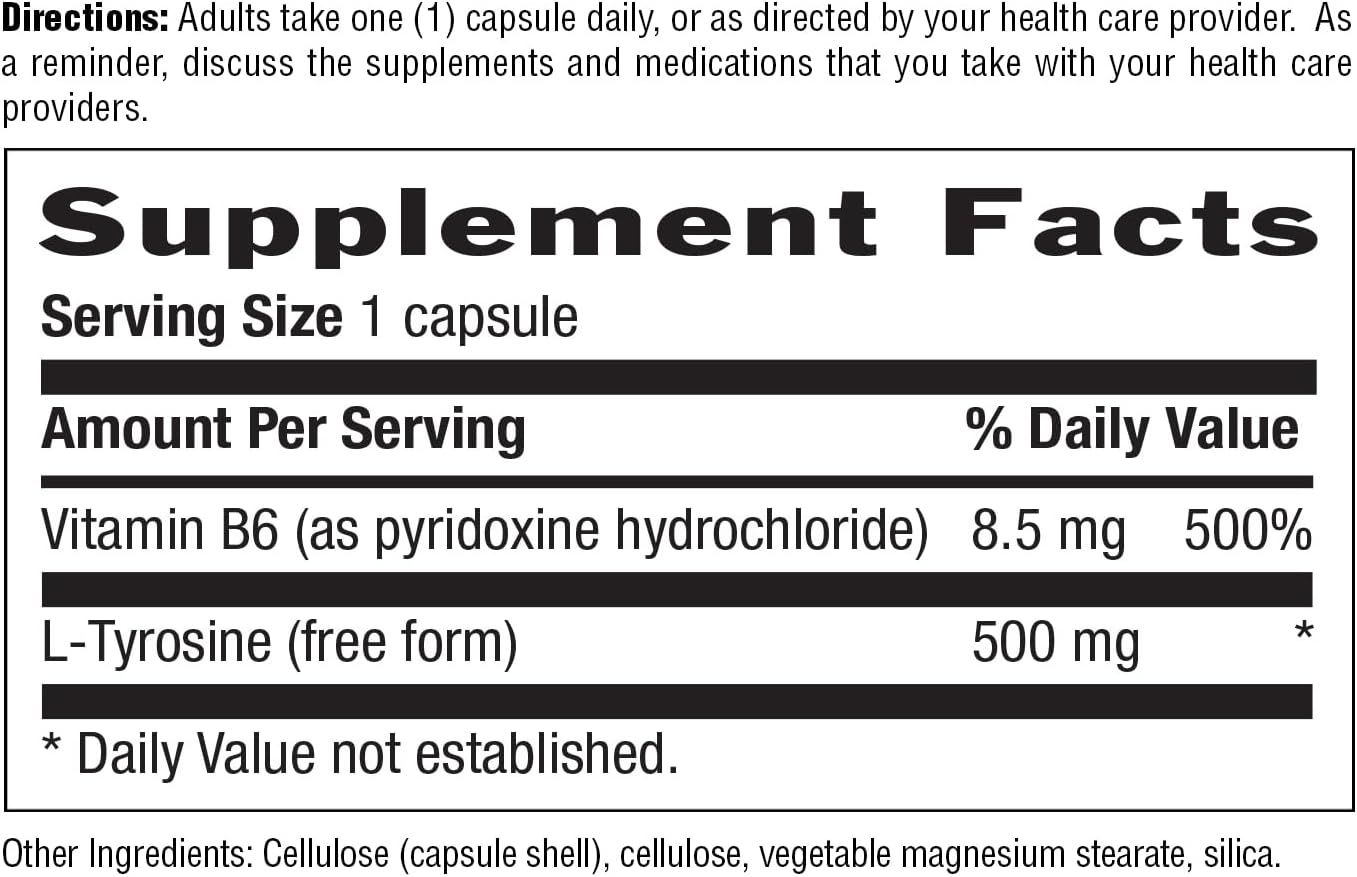 Country Life L-Tyrosine 500 mg with Vitamin B6 - 100 Capsules