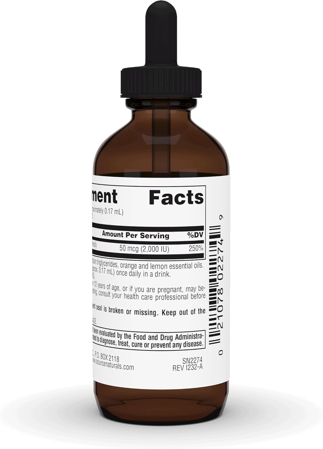 Source Naturals Vitamin D-3 Liquid Drops, 2000 IU, 30 mL