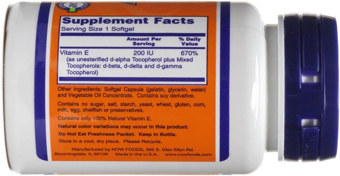NOW Foods Vitamin E-200 IU Softgels (Pack of 2) – Canada