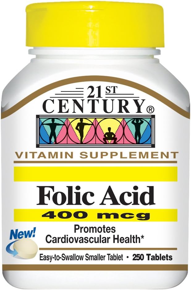 21st Century Folic Acid 400 mcg Tablets, 500 Count (Pack of 2) - görsel 1