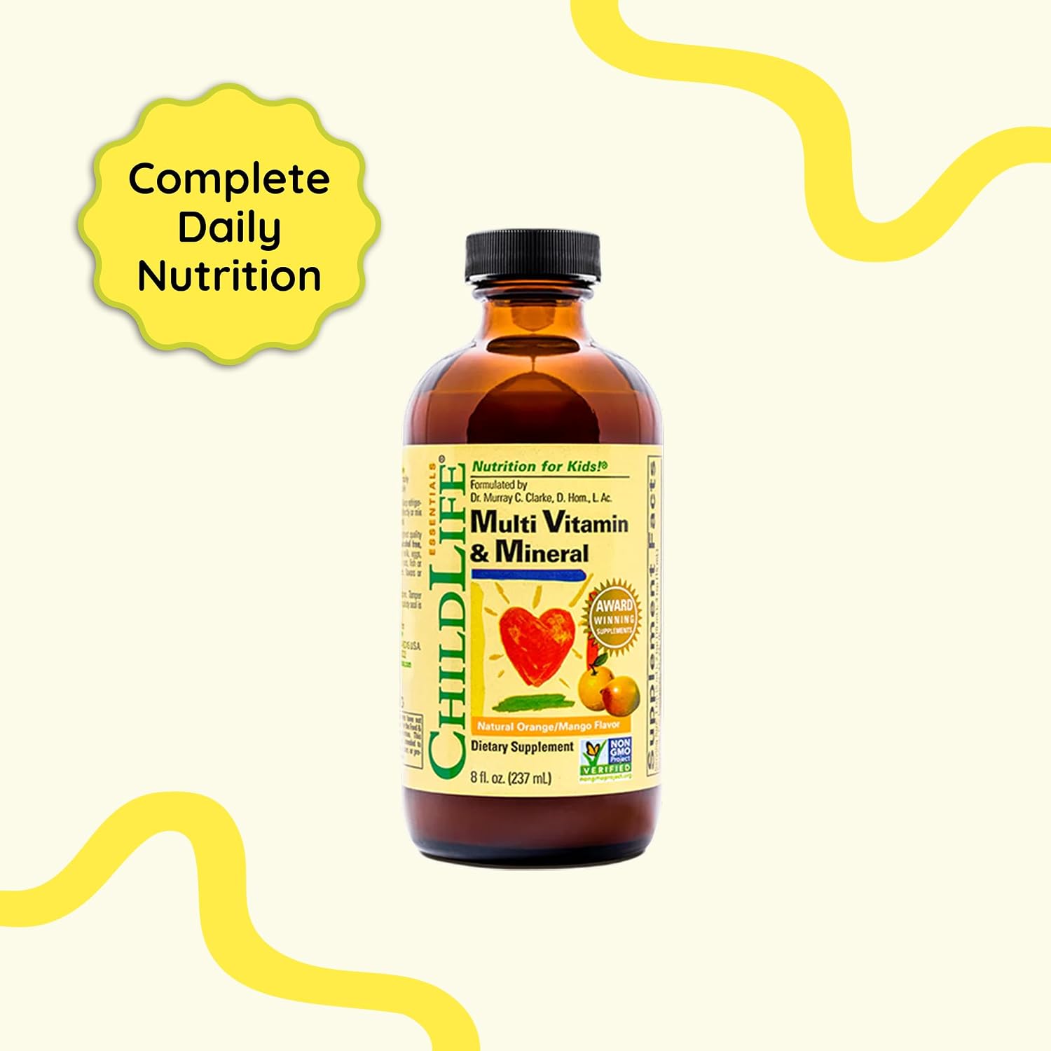 CHILDLIFE ESSENTIALS Kids Multivitamin & Mineral - Liquid Multivitamin for Toddlers & Children, Orange Mango Flavour