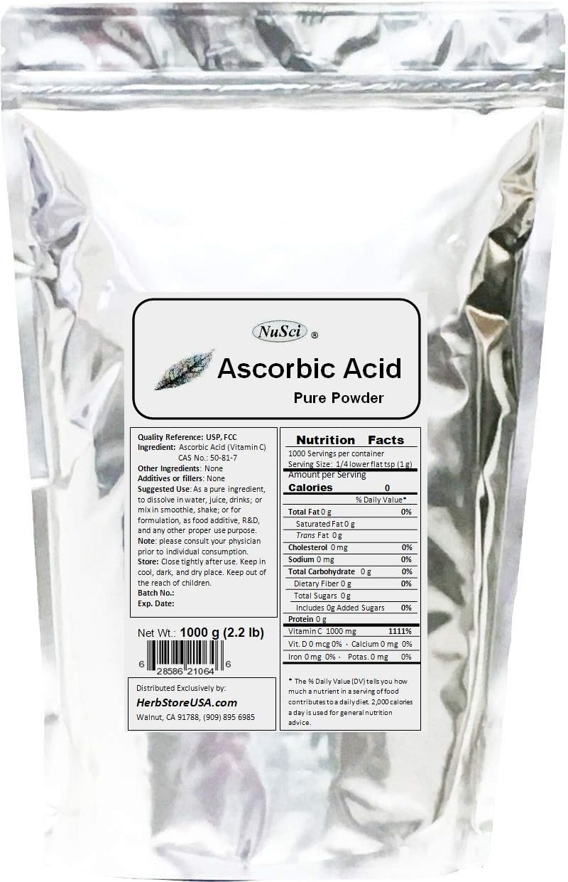 Ascorbic Acid Vitamin C Pure Powder - USP & FCC Quality (2270 g / 5 lb) - görsel 2