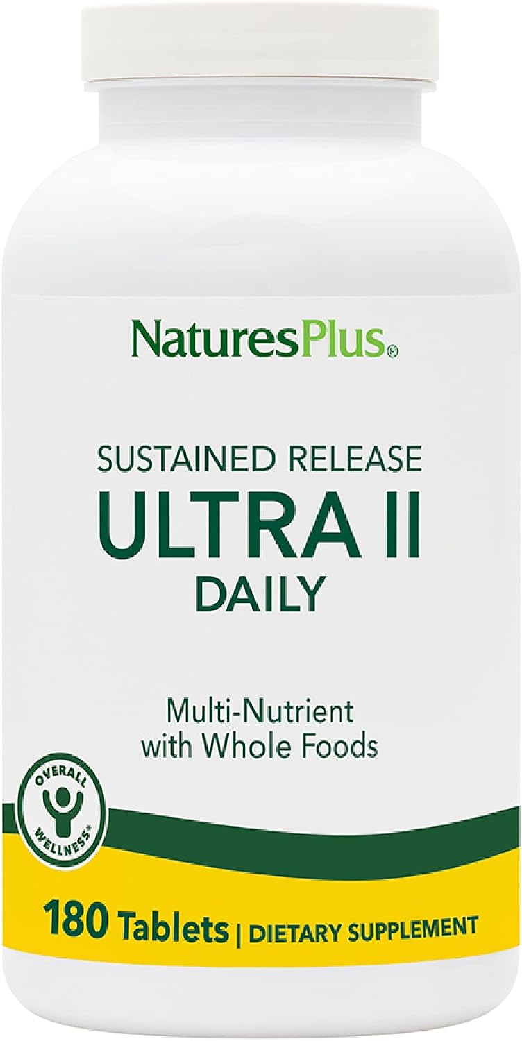 NaturesPlus Ultra II Daily Multivitamin - 180 Tablets - Sustained Release with Whole Foods