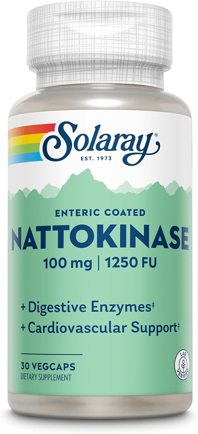 Solaray Nattokinase 1250 FU – Enteric Coated, 30 Veg Capsules