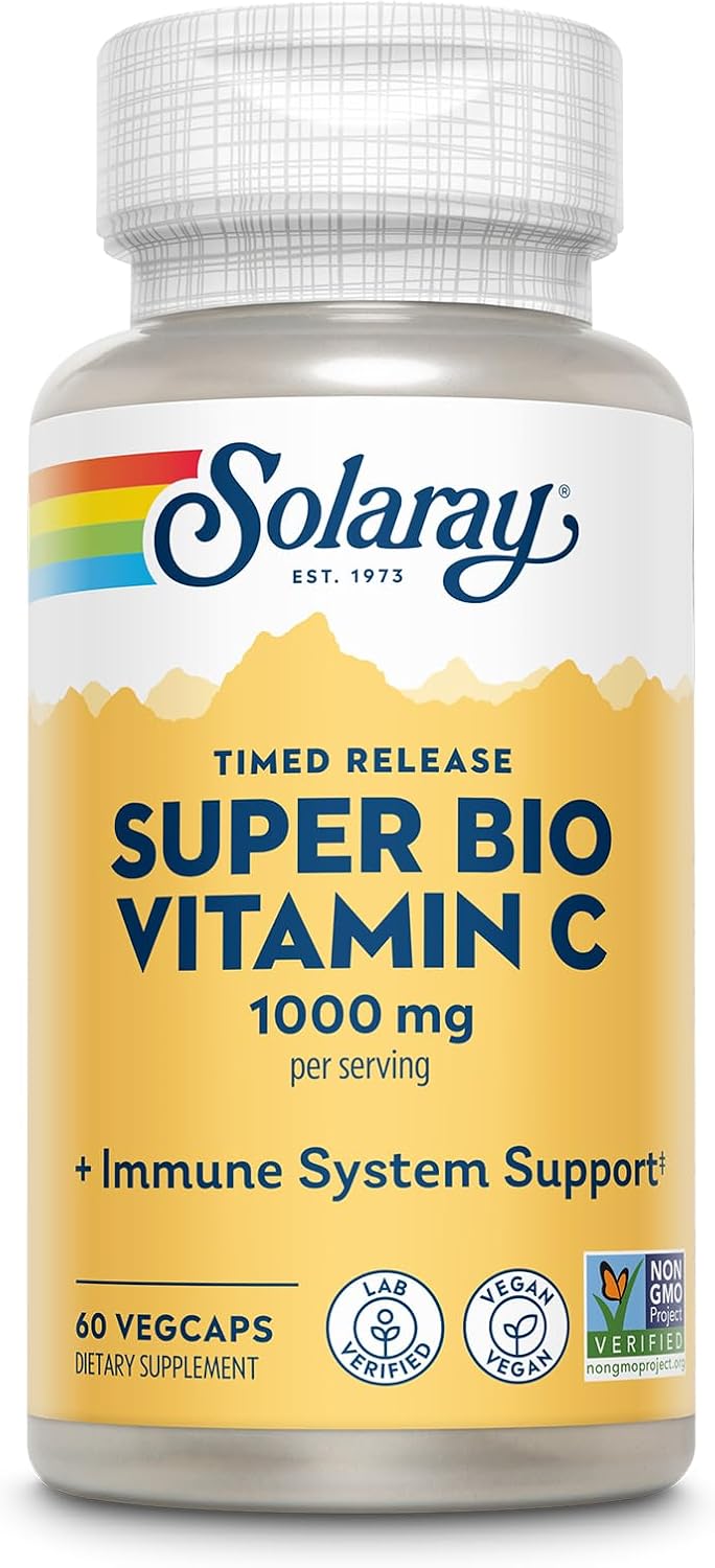SOLARAY Super Bio Vitamin C 1000 mg – Buffered Timed Release with Bioflavonoids, 250 VegCaps