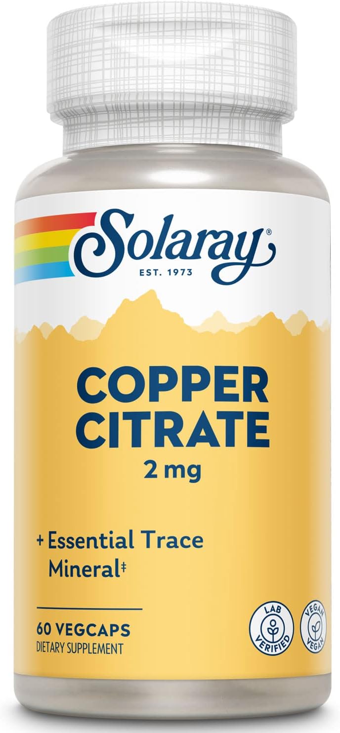 Solaray Biocitrate Copper Supplement, 2 mg – 60 Capsules