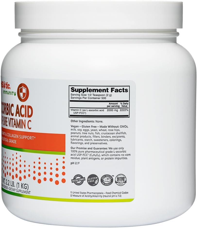 NutriBiotic Ascorbic Acid Vitamin C Powder, 1 kg