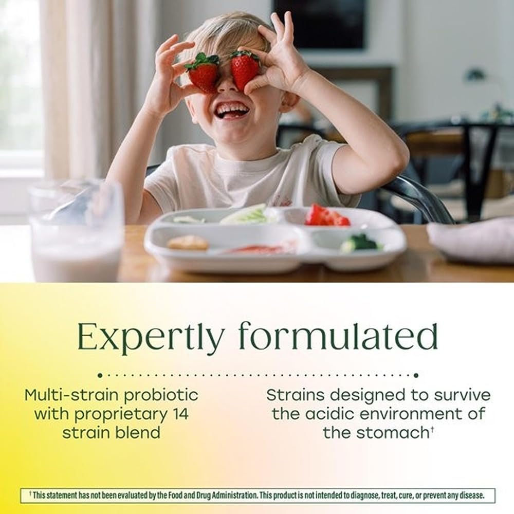 MegaFood MegaFlora Kids Probiotics - 5 Billion CFUs - Digestive and Immune Support - 60 Mini Capsules