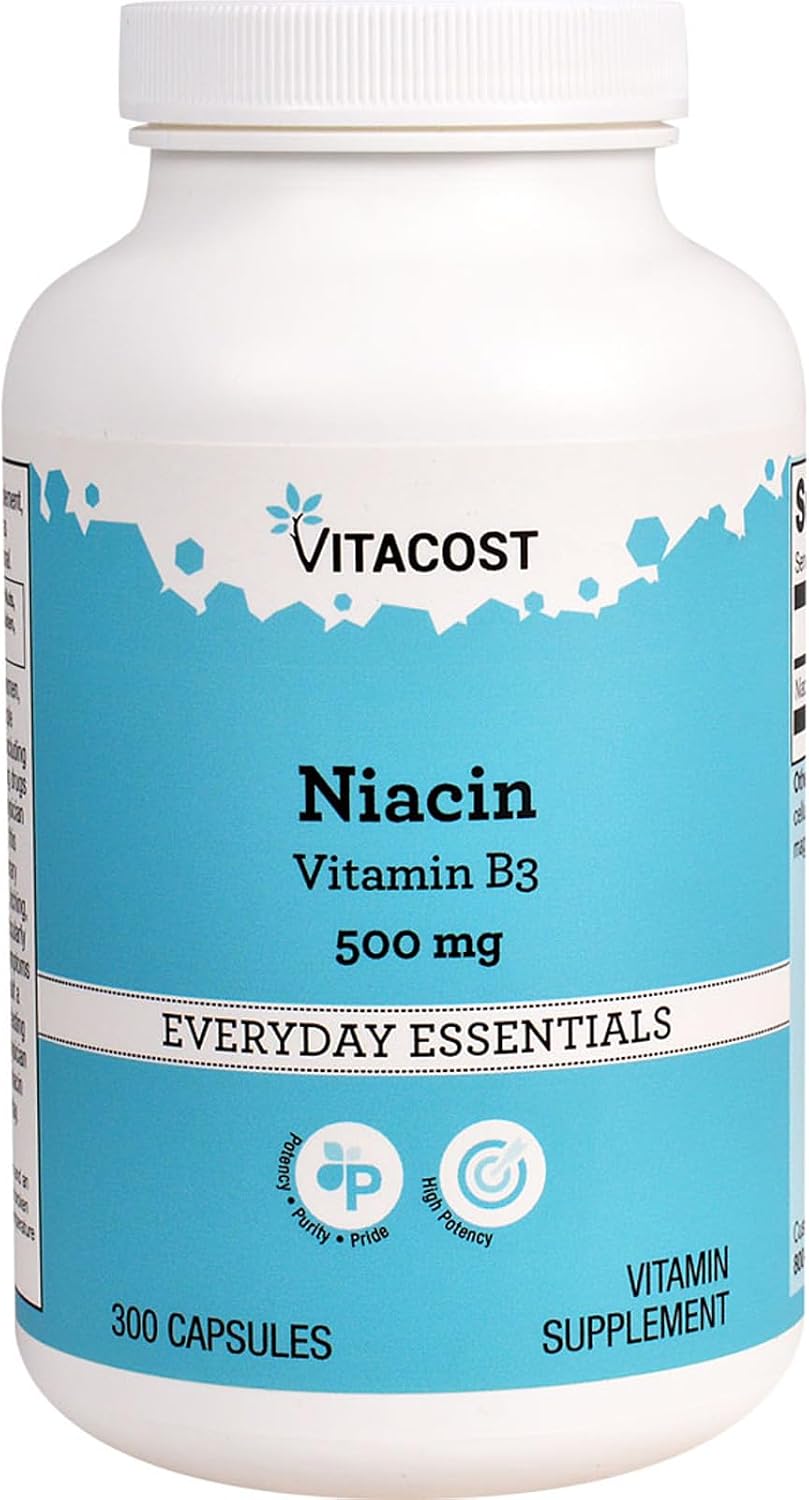 Vitacost Niacin (Vitamin B-3) – 500 mg – 300 Capsules