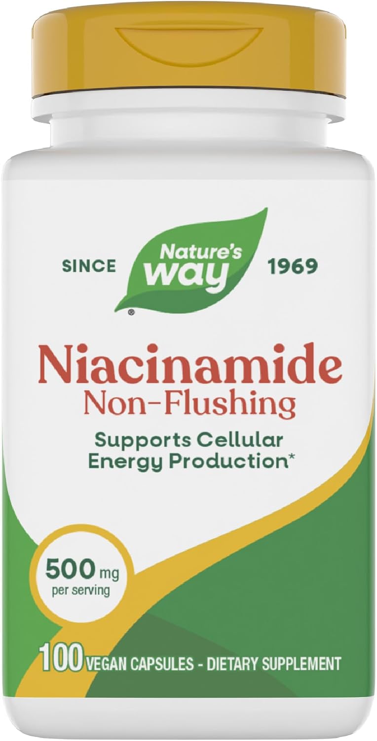 Nature's Way Niacinamide - Non-Flushing Vitamin B3, 500 mg, 100 Capsules