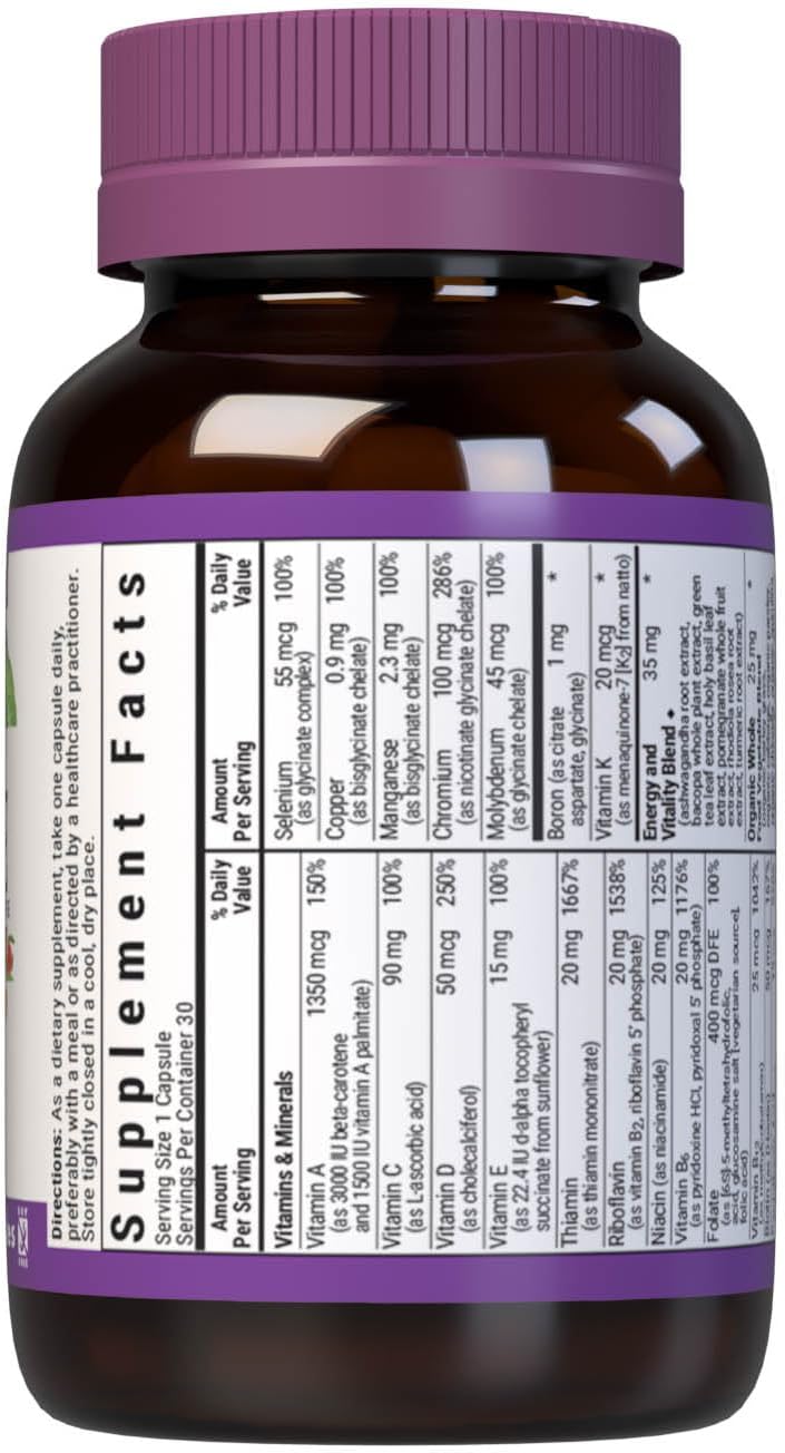 Bluebonnet Maxi One Iron Caplets – Single Daily Multivitamin with B Complex, Chelated Minerals & Vitamin K2 - görsel 2