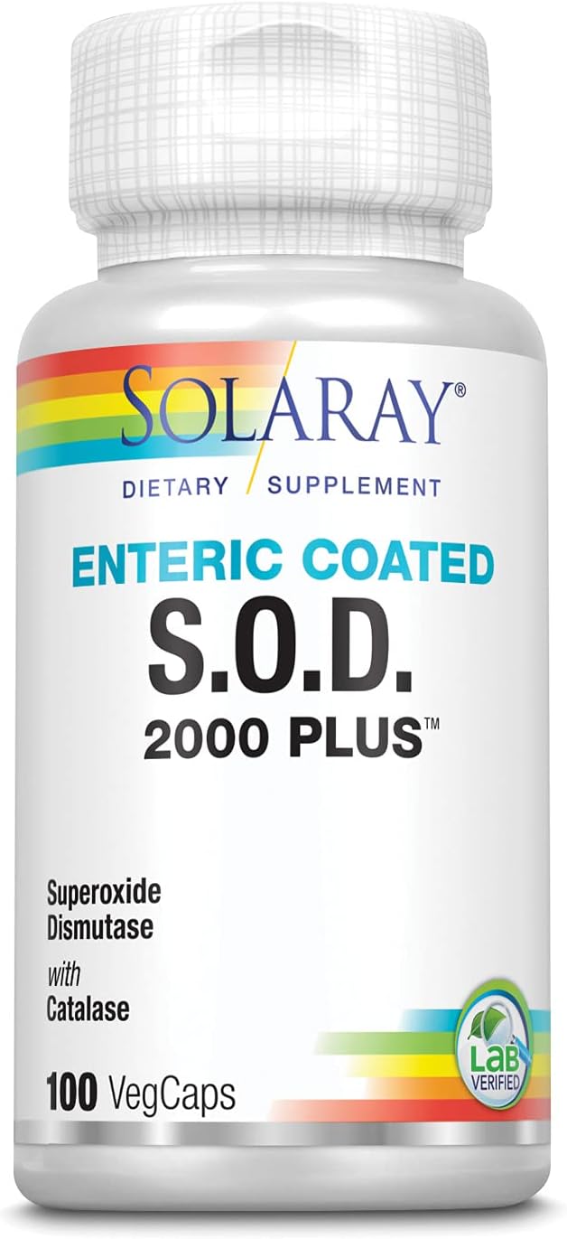 SOLARAY S.O.D. 2000 Plus - Superoxide Dismutase and Catalase Antioxidant Formula with Green Tea, Rosemary, Grape Seed