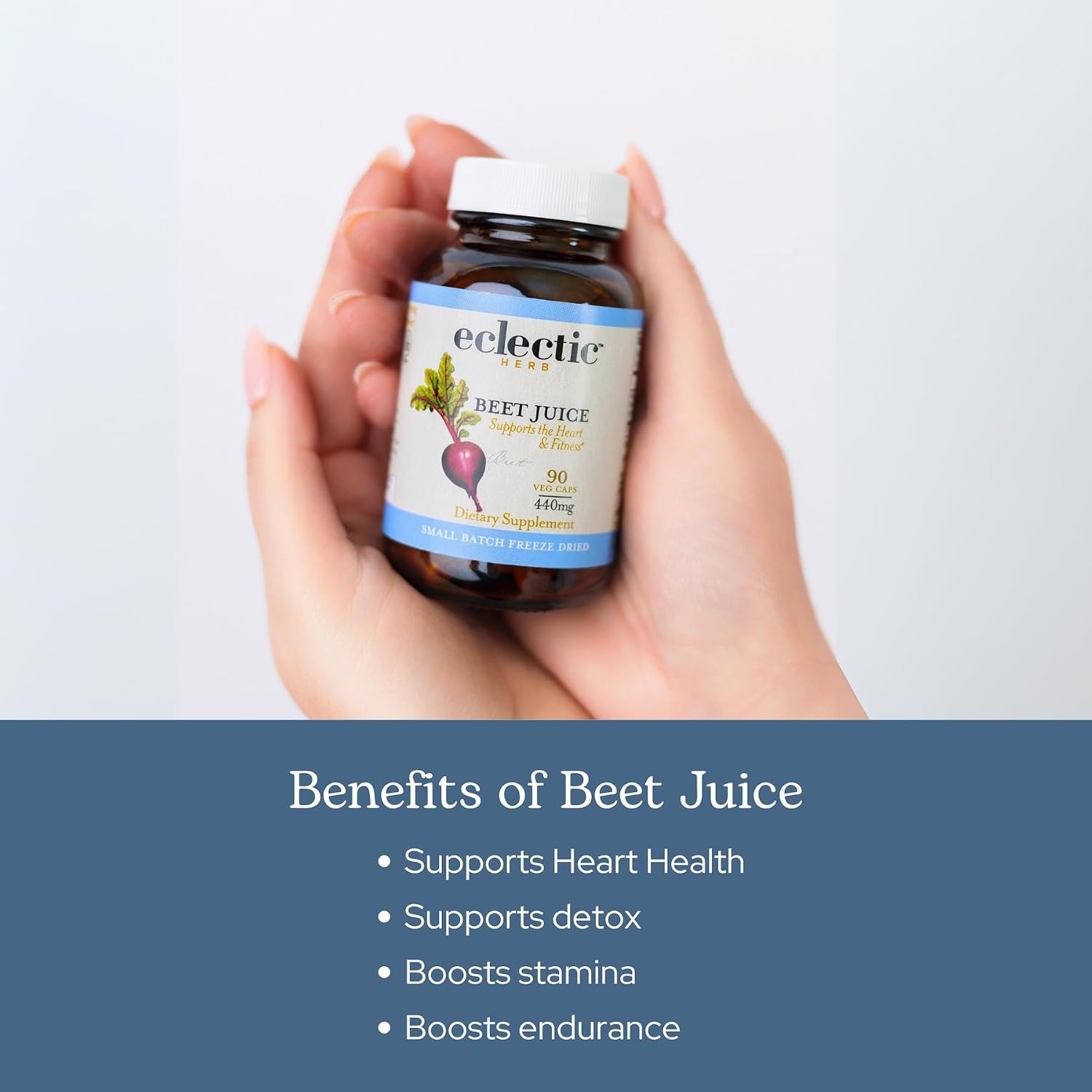 Eclectic Herb Organic Beet Juice Capsules - Freeze-Dried Beet Root Supplement for Heart Health & Circulation (90 Count, 440 mg)