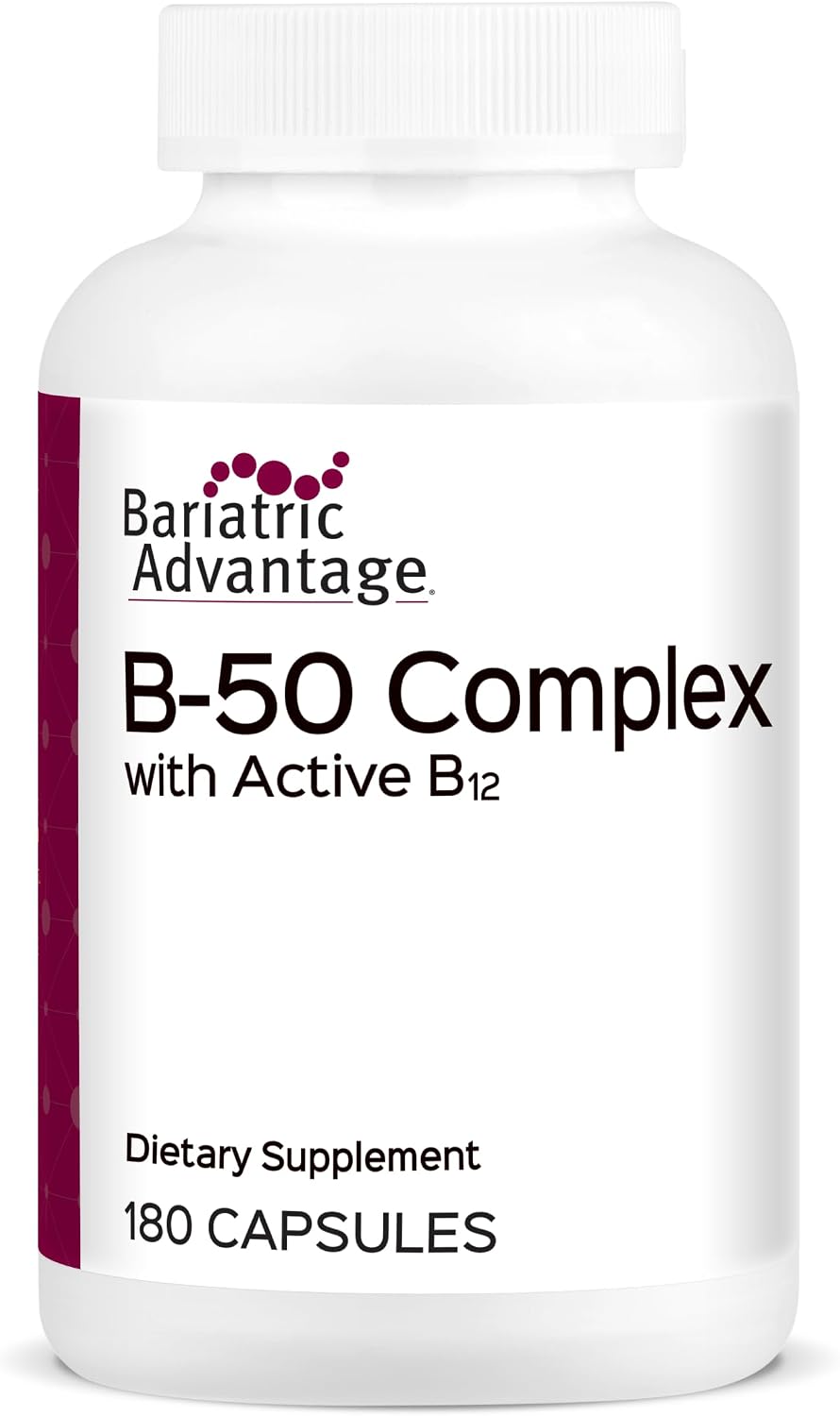 Bariatric Advantage Vitamin B50 Complex - High-Potency B-Complex for Energy and Brain Health - 180 Mini Capsules - görsel 1