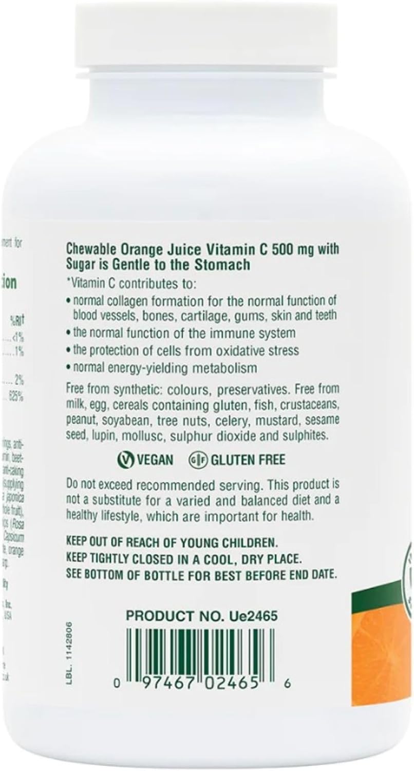 NaturesPlus Orange Juice Chewable Vitamin C – 500 mg, 90 Tablets