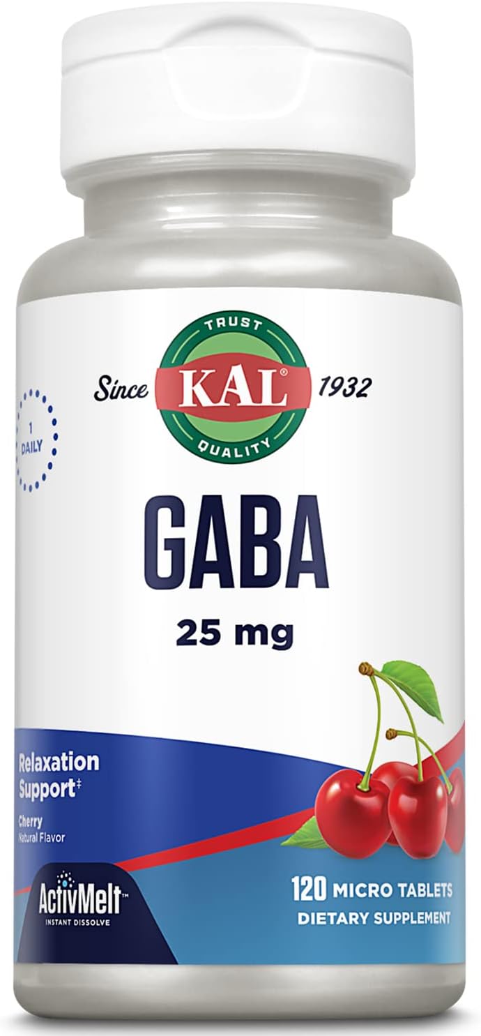 KAL GABA Supplement for Relaxation and Stress Relief - 90 Tablets