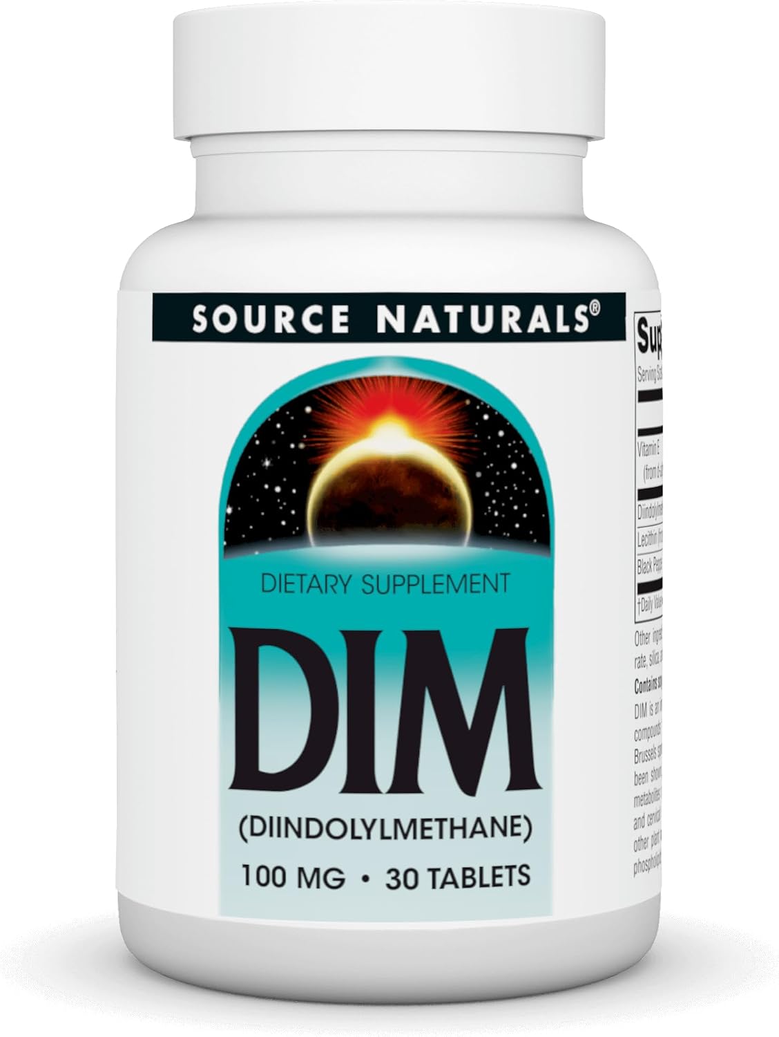 Source Naturals DIM, Diindolylmethane 100mg with BioPerine, Vitamin E & More – 60 Tablets