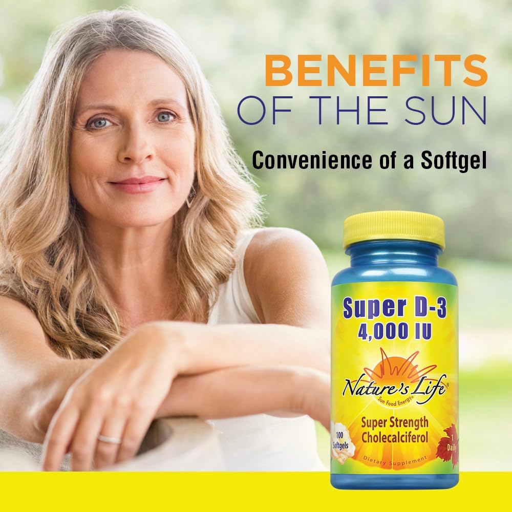 Nature's Life Super D-3 4000 IU Vitamin D3 Supplement - 100 Softgels