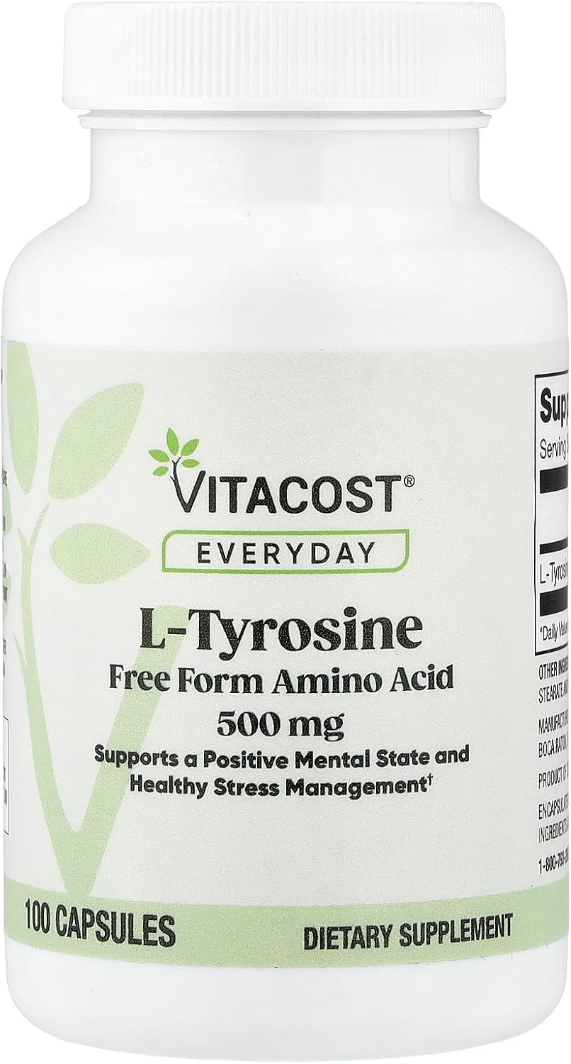 Vitacost Everyday L-Tyrosine 500 mg, 100 Capsules