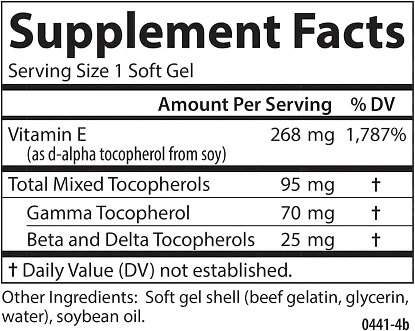 Carlson - E-Gems Plus, 400 IU (268 mg), Natural-Source Vitamin E, Overall Health, 100 Softgels