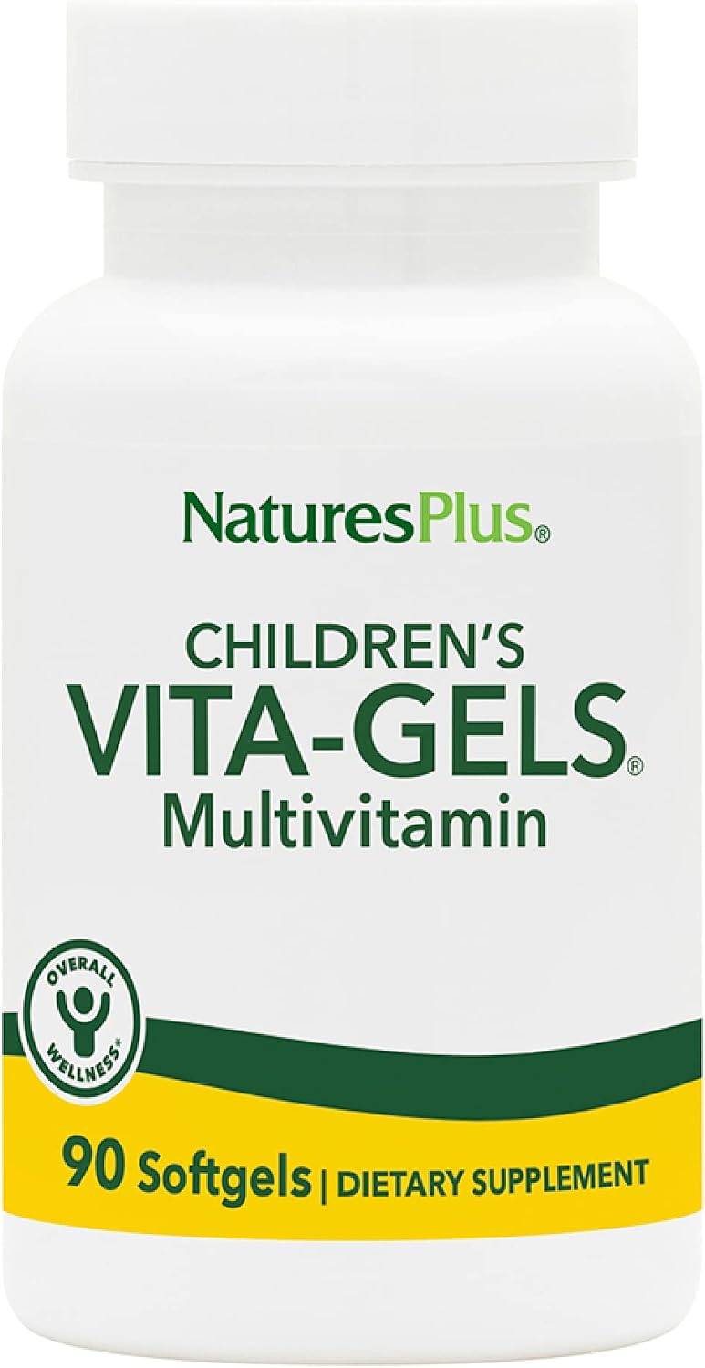 NaturesPlus Children’s Vita-Gels Multivitamin, Natural Orange Flavour - 90 Softgels - Gluten-Free